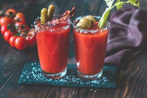 Two glasses of Bloody Mary photo