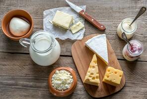 Various types of dairy products photo