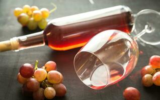 Glass of rose wine photo