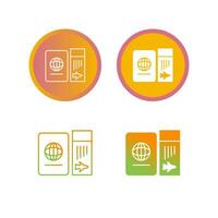 Ticket and Passport Vector Icon