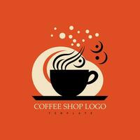 Minimalist coffee shop vector logo