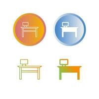 Office Desk Vector Icon