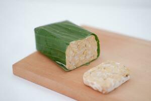 Preparing a vegan dish with tempeh photo