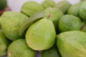 Close up of fresh guava fruit in the market, Thailand. photo