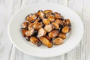 Teriyaki eryngii mushrooms photo