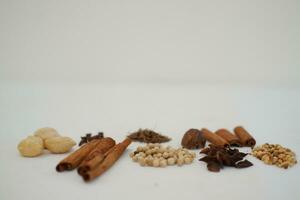 spices and herbs on a white background photo