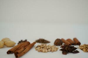 spices and herbs on a white background photo