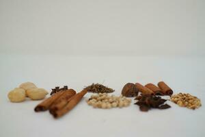 spices and herbs on a white background photo