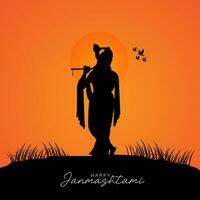 Happy Janmashtami Design Concept Social Media Post vector