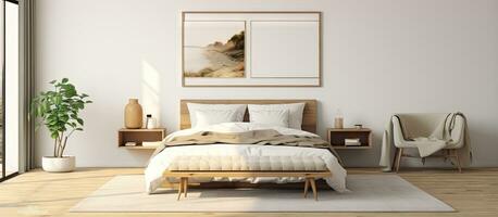 Scandinavian style poster in bedroom photo