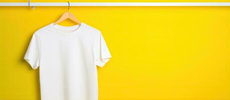 Color background with t shirt on hanger photo