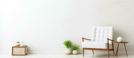 Retro armchair in an all white interior photo