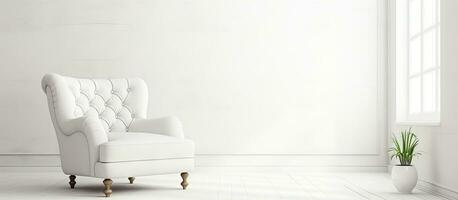 Retro armchair in a white interior photo