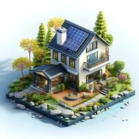 isometric architecture eco sustainable environment generative AI. photo