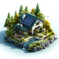 isometric architecture eco sustainable environment generative AI. photo