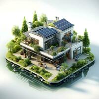 isometric architecture eco sustainable environment generative AI. photo