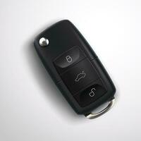 car key with shadow vector