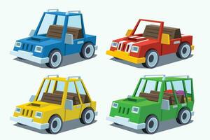 cartoon car set vector