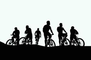 cyclists group 04 vector