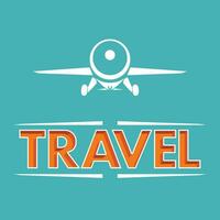 travel image with airplane vector