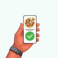 food order with phone vector