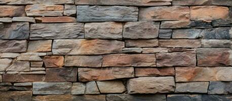 Natural colored stone wall texture surface background photo