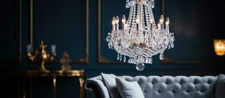 prodigar mobiliario lujoso Encendiendo y elegante interior diseño elementos en un clásico estilo vivo habitación ajuste foto