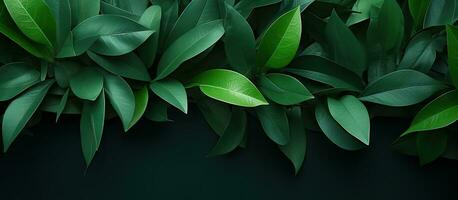 Contemporary wallpaper for interior design with green leaves and desert inspired background and texture photo