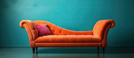 Colorful chesterfield with chaise lounge couch set photo