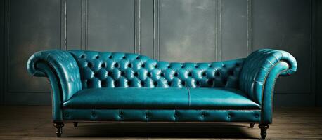 Colorful chesterfield with chaise lounge couch set photo