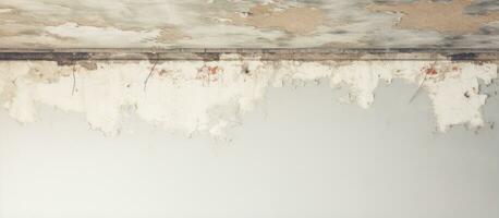 Focus on repairing a water damaged ceiling made of drywall photo