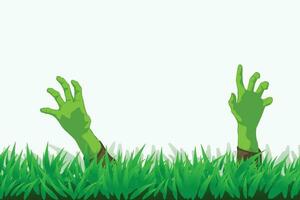 zombie hands in grass vector