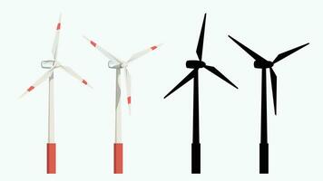 wind turbines set vector