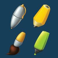 writing and drawing tools set vector