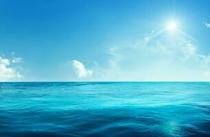 Blue water surface background photo