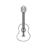 classic guitar. Illustration for printing, backgrounds, covers and packaging. Image can be used for greeting cards, posters, stickers and textile. Isolated on white background. vector