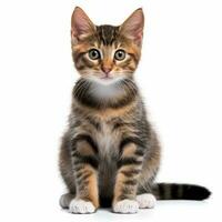 kitten sitting in front of a white background generative AI photo