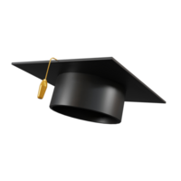 graduación sombrero 3d representación icono toga gorra 3d icono png