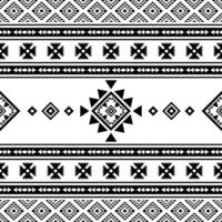 Native American tribal decoration vector illustration. Seamless ethnic pattern with geometric abstract. Navajo and Aztec pattern design for textile template and ornament. Black and white colors.