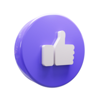 Social media ui icon 3d Illustration png