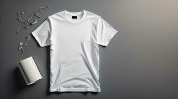 T-shirts mockup with text space on colrful background HD Ai photo