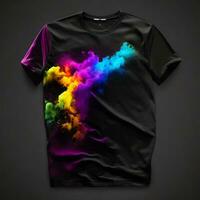 Free photo shirt mockup concept with plain clothing colorful t-shirts mockup with copy space Generate Ai