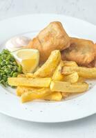 Portion of fish and chips photo