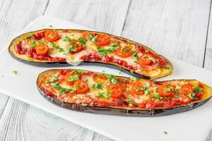 Low carb eggplant pizza photo