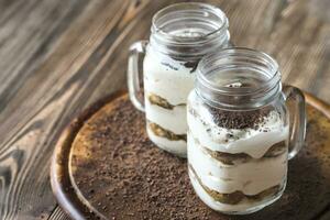 Tiramisu in the mason jars photo