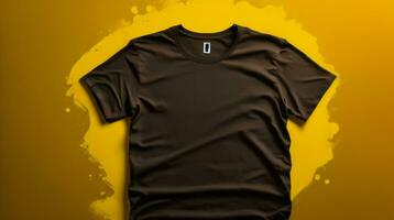 T-shirts mockup with text space on colrful background HD Ai photo