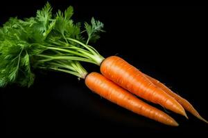 Shot of carrot on black background photo