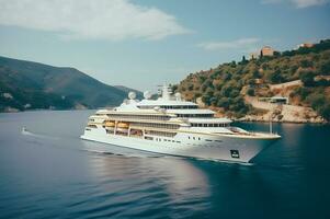 A cruise ship yacht on the sea photo