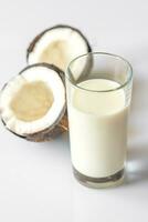 Glass of coconut milk photo