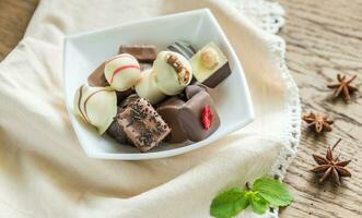 Swiss chocolate candies photo